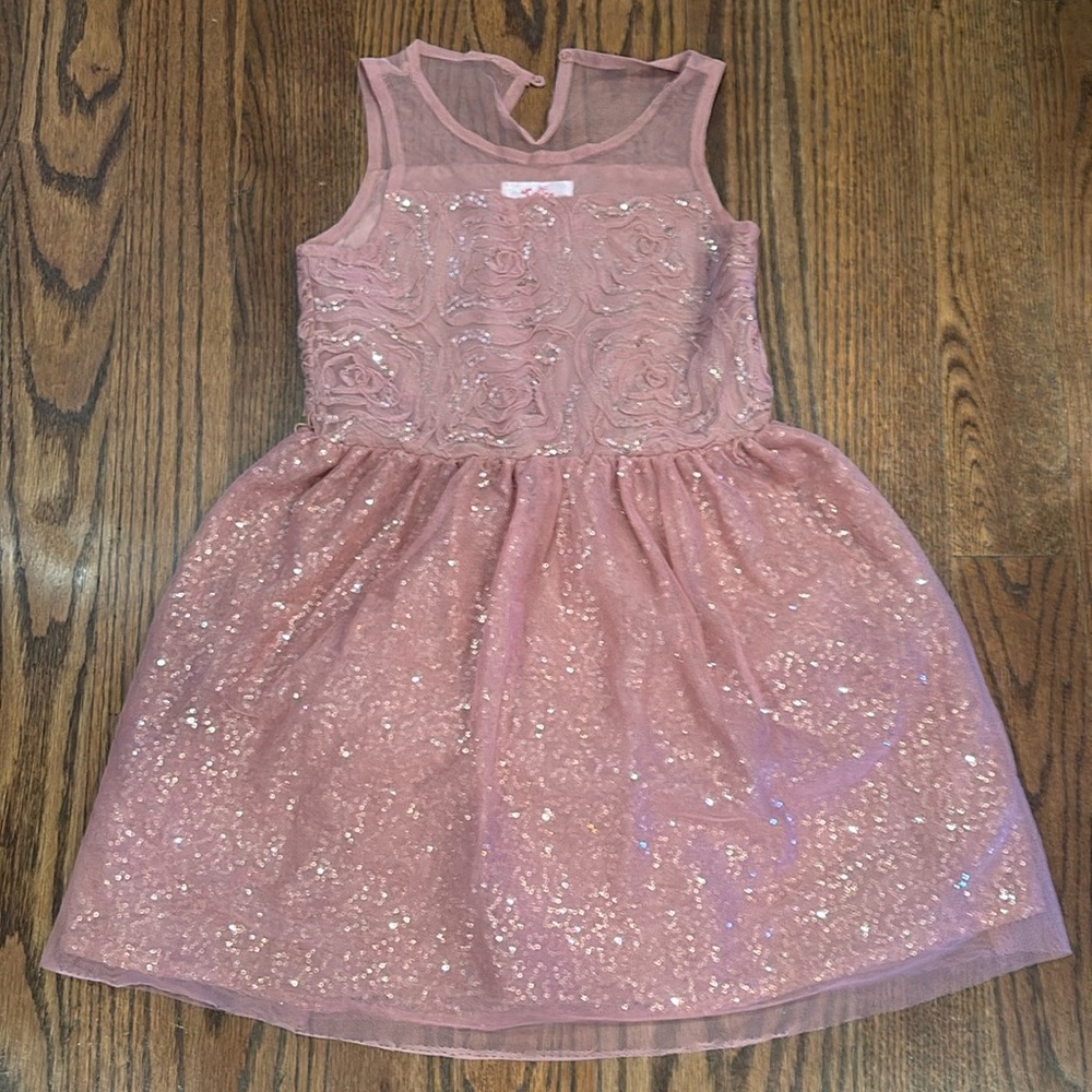 Justice Girls holiday dress. Sparkle chiffon size 8